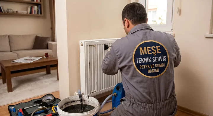 Meşe Teknik ustası makineli petek temizliği yaparken