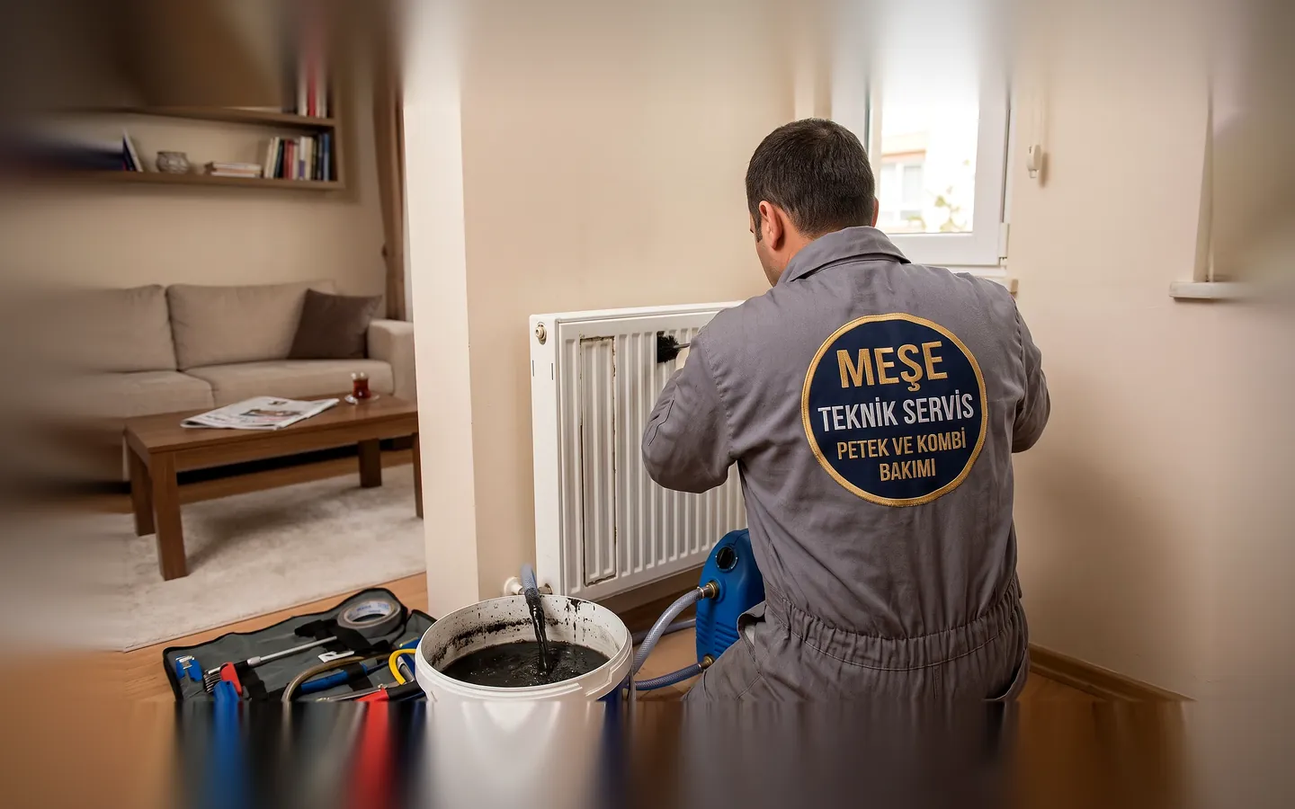 Meşe Teknik ustası makineli petek temizliği yaparken
